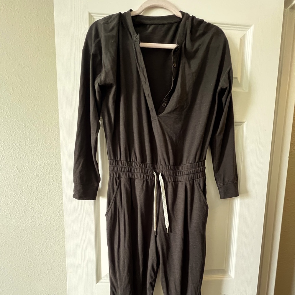 Vuori Black Henley Jumpsuit